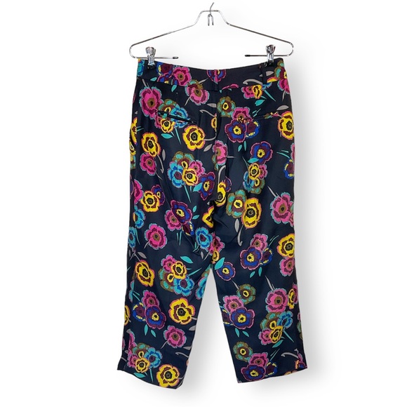 Corey Lynn Calter Anthropologie Silk Blend Cropped Floral Capri Pants - Picture 4 of 10